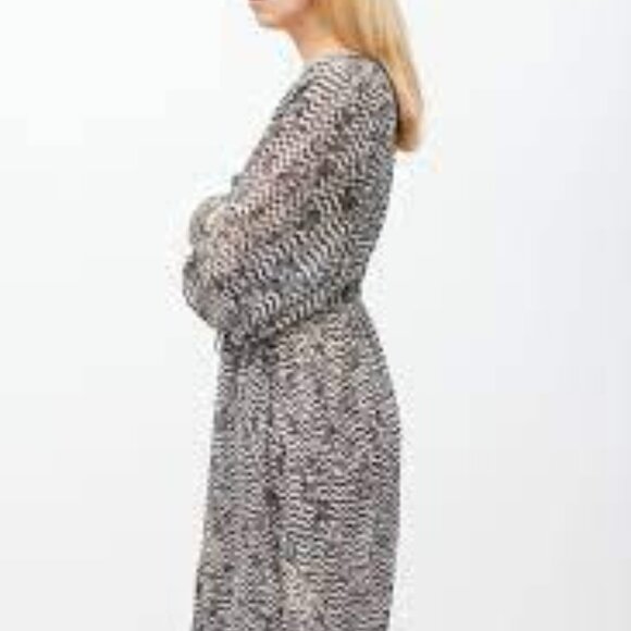 ISABEL MARANT H & M SILK FEATHER PRINT BOHO DRESS NWT $150 CELEB FAV - Picture 5 of 8